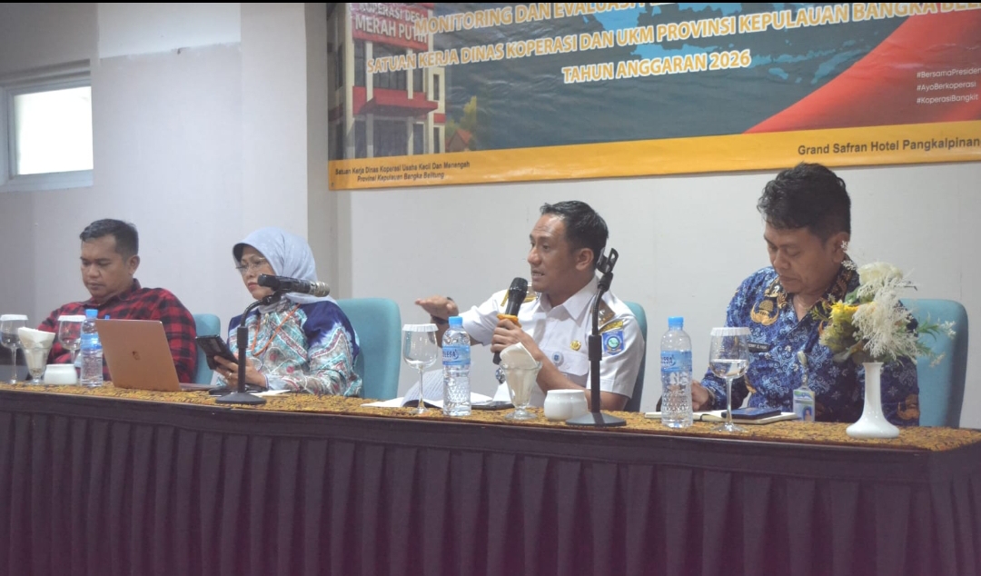 Kadis KUKM Babel Arie Primajaya resmi membuka Rapat Koordinasi, Pemantauan dan Evaluasi Program Dekonsentrasi TA 2026